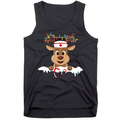 Christmas Nurse Love Nicu Rn Er Santa Reindeer Nurse Hat Elf Tank Top