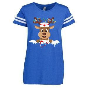 Christmas Nurse Love Nicu Rn Er Santa Reindeer Nurse Hat Elf Enza Ladies Jersey Football T-Shirt