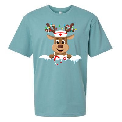 Christmas Nurse Love Nicu Rn Er Santa Reindeer Nurse Hat Elf Sueded Cloud Jersey T-Shirt