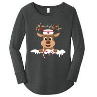 Christmas Nurse Love Nicu Rn Er Santa Reindeer Nurse Hat Elf Women's Perfect Tri Tunic Long Sleeve Shirt