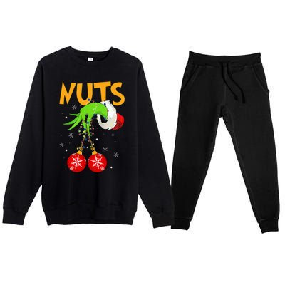 Chest Nuts Matching Chestnuts Christmas Snow Couples Premium Crewneck Sweatsuit Set