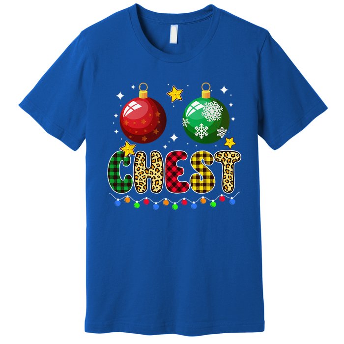 Chest Nuts Matching Chestnuts Funny Christmas Couples Chest Gift Premium T-Shirt