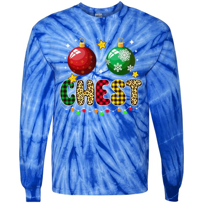 Chest Nuts Matching Chestnuts Funny Christmas Couples Chest Gift Tie-Dye Long Sleeve Shirt