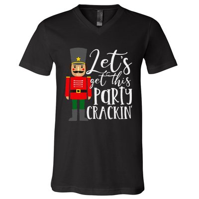 Crackin' Nutcracker Merry Christmas Decoration V-Neck T-Shirt