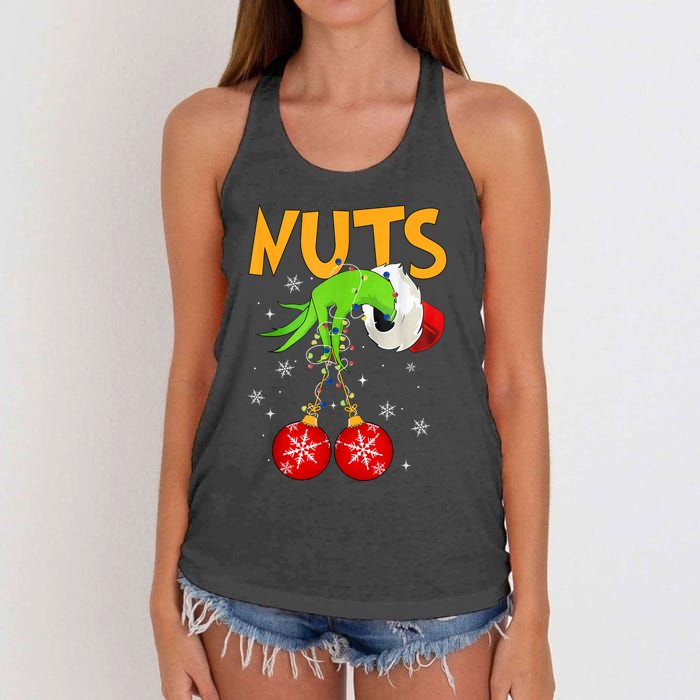 Chest Nuts Matching Chestnuts Christmas Snow Couples Women's Knotted Racerback Tank