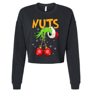 Chest Nuts Matching Chestnuts Christmas Snow Couples Cropped Pullover Crew