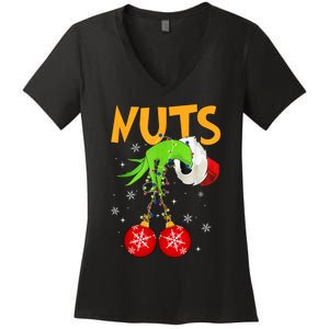 Chest Nuts Matching Chestnuts Christmas Snow Couples Women's V-Neck T-Shirt