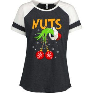 Chest Nuts Matching Chestnuts Christmas Snow Couples Enza Ladies Jersey Colorblock Tee