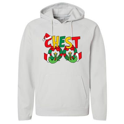 Chest Nuts Matching Chestnuts Funny Christmas Couples Nuts Performance Fleece Hoodie