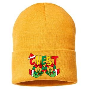 Chest Nuts Matching Chestnuts Funny Christmas Couples Nuts Sustainable Knit Beanie