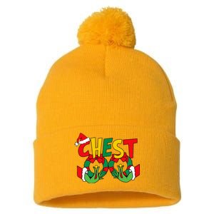 Chest Nuts Matching Chestnuts Funny Christmas Couples Nuts Pom Pom 12in Knit Beanie