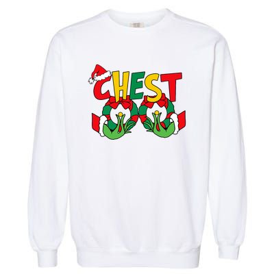 Chest Nuts Matching Chestnuts Funny Christmas Couples Nuts Garment-Dyed Sweatshirt