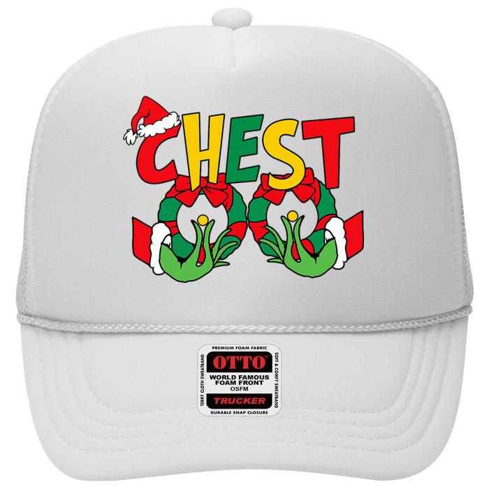 Chest Nuts Matching Chestnuts Funny Christmas Couples Nuts High Crown Mesh Back Trucker Hat