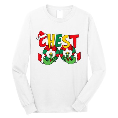 Chest Nuts Matching Chestnuts Funny Christmas Couples Nuts Long Sleeve Shirt