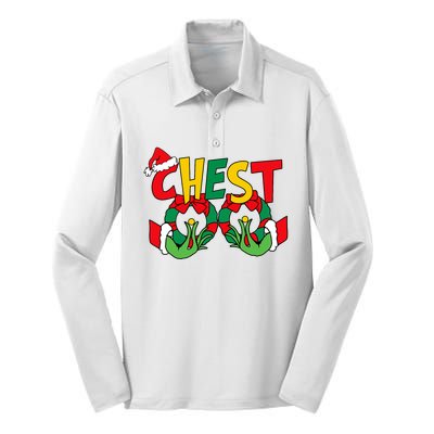 Chest Nuts Matching Chestnuts Funny Christmas Couples Nuts Silk Touch Performance Long Sleeve Polo