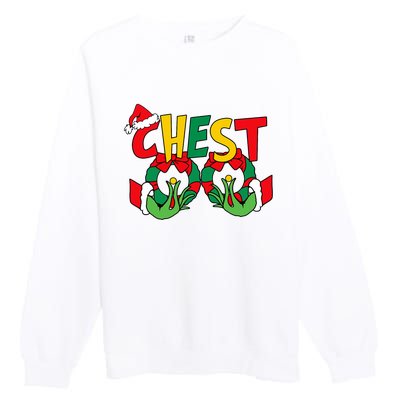 Chest Nuts Matching Chestnuts Funny Christmas Couples Nuts Premium Crewneck Sweatshirt