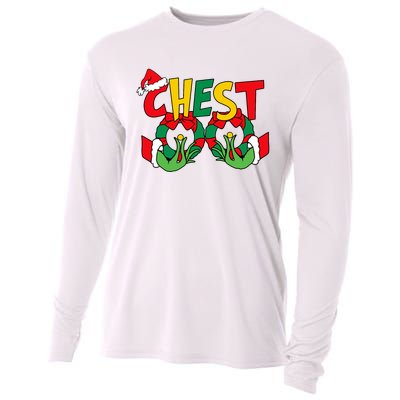 Chest Nuts Matching Chestnuts Funny Christmas Couples Nuts Cooling Performance Long Sleeve Crew