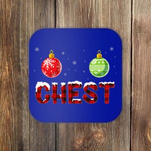 Chest Nuts Matching Chestnuts Funny Christmas Couples Chest Coaster