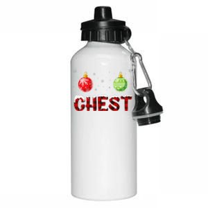 Chest Nuts Matching Chestnuts Funny Christmas Couples Chest Aluminum Water Bottle