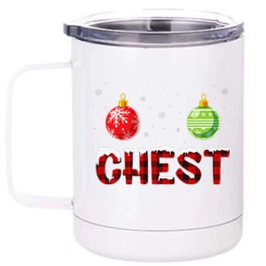 Chest Nuts Matching Chestnuts Funny Christmas Couples Chest 12 oz Stainless Steel Tumbler Cup