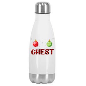 Chest Nuts Matching Chestnuts Funny Christmas Couples Chest Stainless Steel Insulated Water Bottle