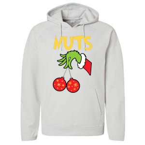 Chest Nuts Matching Chestnuts Funny Christmas Couples Nuts Performance Fleece Hoodie