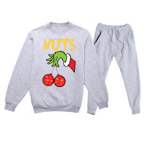 Chest Nuts Matching Chestnuts Funny Christmas Couples Nuts Premium Crewneck Sweatsuit Set