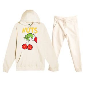 Chest Nuts Matching Chestnuts Funny Christmas Couples Nuts Premium Hooded Sweatsuit Set