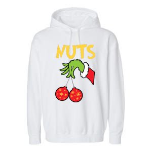 Chest Nuts Matching Chestnuts Funny Christmas Couples Nuts Garment-Dyed Fleece Hoodie