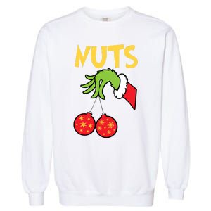 Chest Nuts Matching Chestnuts Funny Christmas Couples Nuts Garment-Dyed Sweatshirt