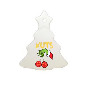 Chest Nuts Matching Chestnuts Funny Christmas Couples Nuts Ceramic Tree Ornament