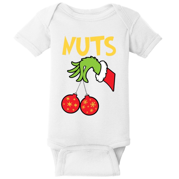 Chest Nuts Matching Chestnuts Funny Christmas Couples Nuts Baby Bodysuit