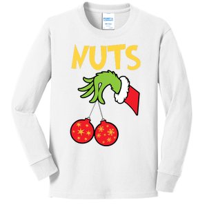 Chest Nuts Matching Chestnuts Funny Christmas Couples Nuts Kids Long Sleeve Shirt