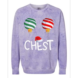 Chest Nuts Matching Funny Christmas Couples Chestnuts Chest Colorblast Crewneck Sweatshirt