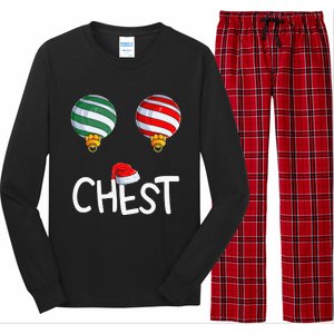 Chest Nuts Matching Funny Christmas Couples Chestnuts Chest Long Sleeve Pajama Set