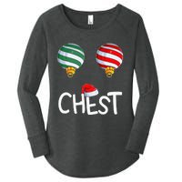 Chest Nuts Matching Funny Christmas Couples Chestnuts Chest Women's Perfect Tri Tunic Long Sleeve Shirt