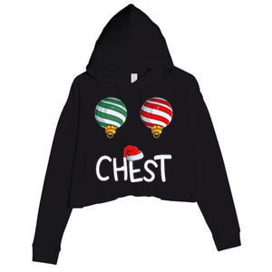 Chest Nuts Matching Funny Christmas Couples Chestnuts Chest Crop Fleece Hoodie