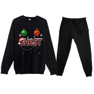 Chest Nuts Matching Chestnuts Christmas Couples Premium Crewneck Sweatsuit Set