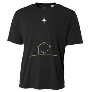 Christmas Nativity Manger Cooling Performance Crew T-Shirt