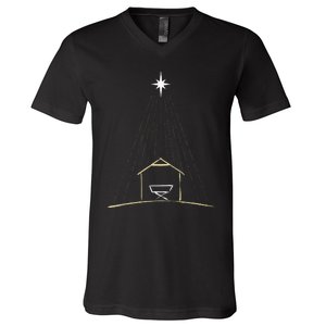 Christmas Nativity Manger V-Neck T-Shirt