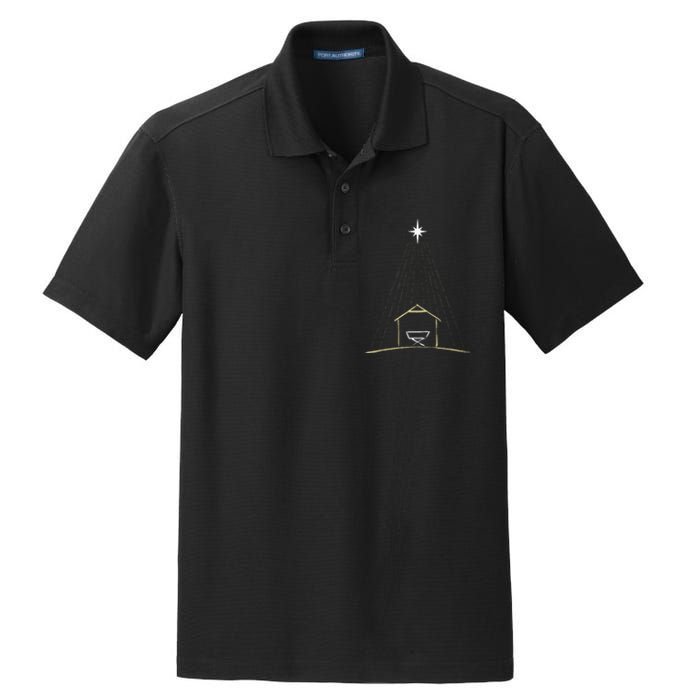 Christmas Nativity Manger Dry Zone Grid Polo