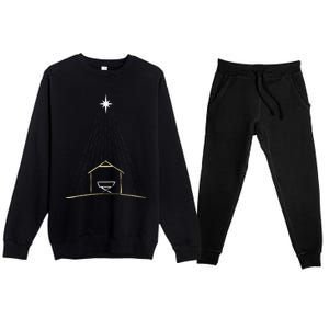 Christmas Nativity Manger Premium Crewneck Sweatsuit Set