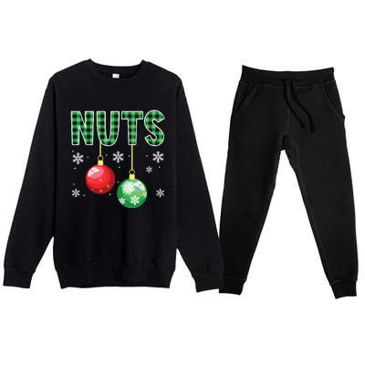 Chest Nuts Matching Chestnuts Funny Premium Crewneck Sweatsuit Set