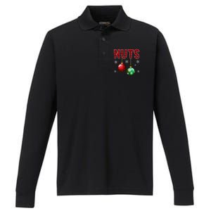 Chest Nuts Matching Chestnuts Funny Christmas Couples Xmas Performance Long Sleeve Polo