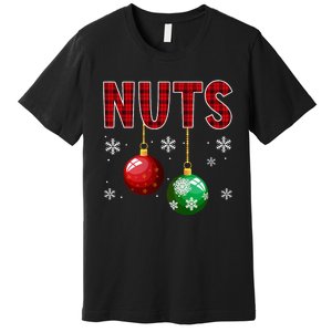 Chest Nuts Matching Chestnuts Funny Christmas Couples Xmas Premium T-Shirt