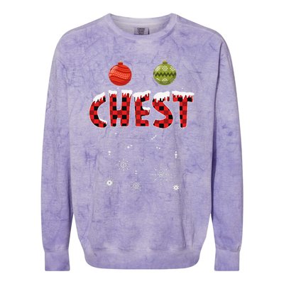 CHEST NUTS Matching Chestnuts Funny Christmas Couples Colorblast Crewneck Sweatshirt