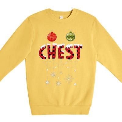 CHEST NUTS Matching Chestnuts Funny Christmas Couples Premium Crewneck Sweatshirt