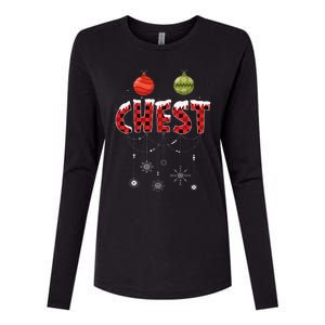 CHEST NUTS Matching Chestnuts Funny Christmas Couples Womens Cotton Relaxed Long Sleeve T-Shirt