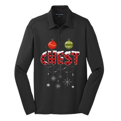 CHEST NUTS Matching Chestnuts Funny Christmas Couples Silk Touch Performance Long Sleeve Polo