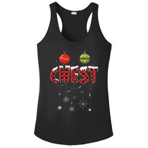 CHEST NUTS Matching Chestnuts Funny Christmas Couples Ladies PosiCharge Competitor Racerback Tank